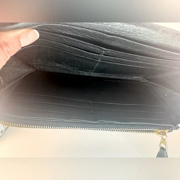 Balenciaga Giant Continental Wallet Black Lambskin Gold Hardware Authentic - Picture 8 of 15